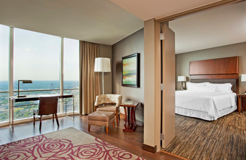 Guest room at The Westin Peachtree Plaza, Atlanta.