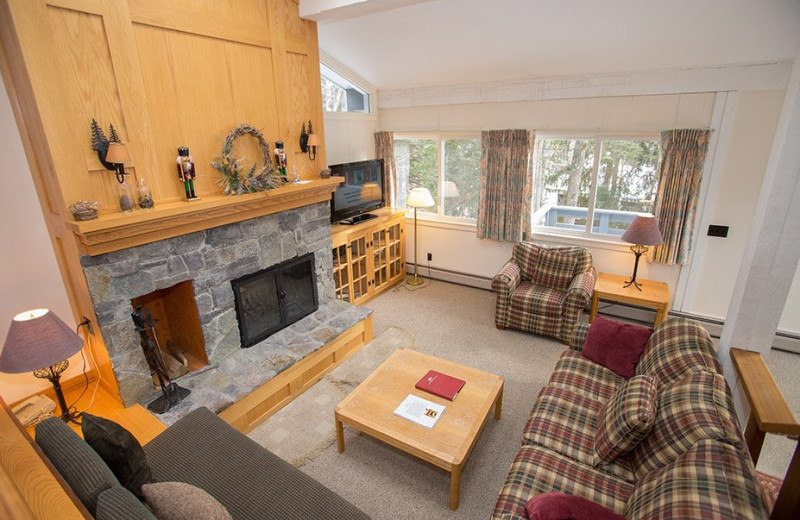 Rental living room at Stowe Vacation Rentals & Property Management.