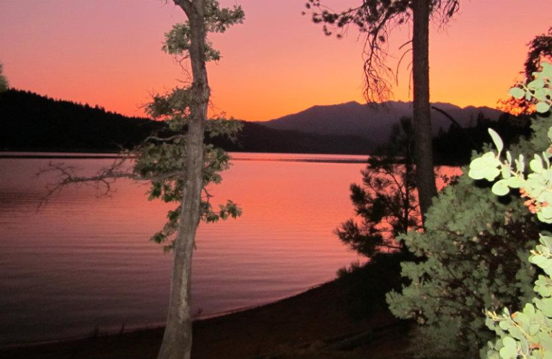 Sunset at Trinity Lake.