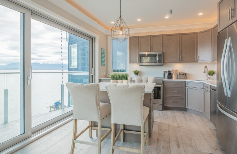 Guest kitchen at SookePoint Ocean Cottage Resort.