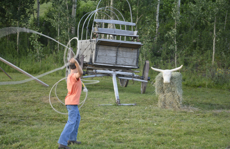 Rope practice at Goosewing Ranch.