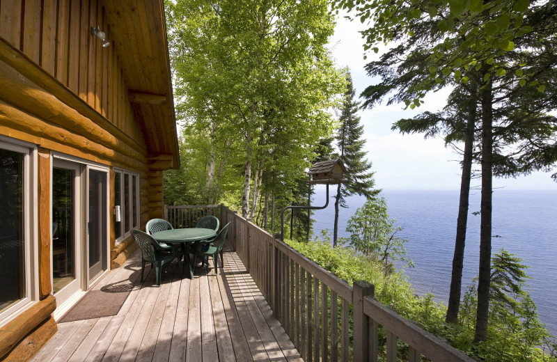Cabin exterior at Lutsen Resort on Lake Superior.