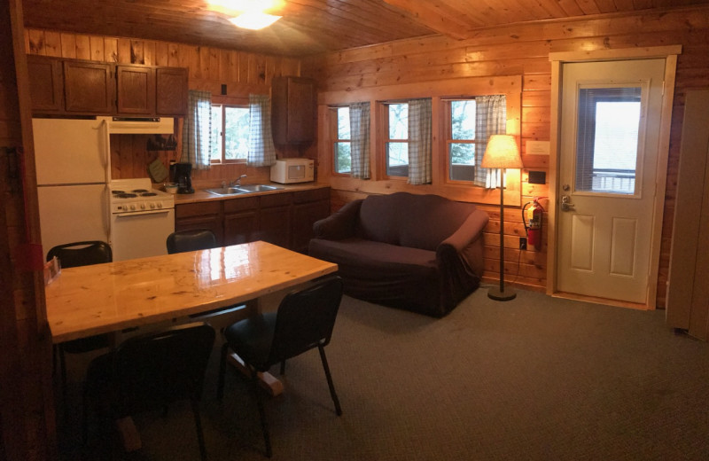 Cabin interior at Timber Trail Lodge.