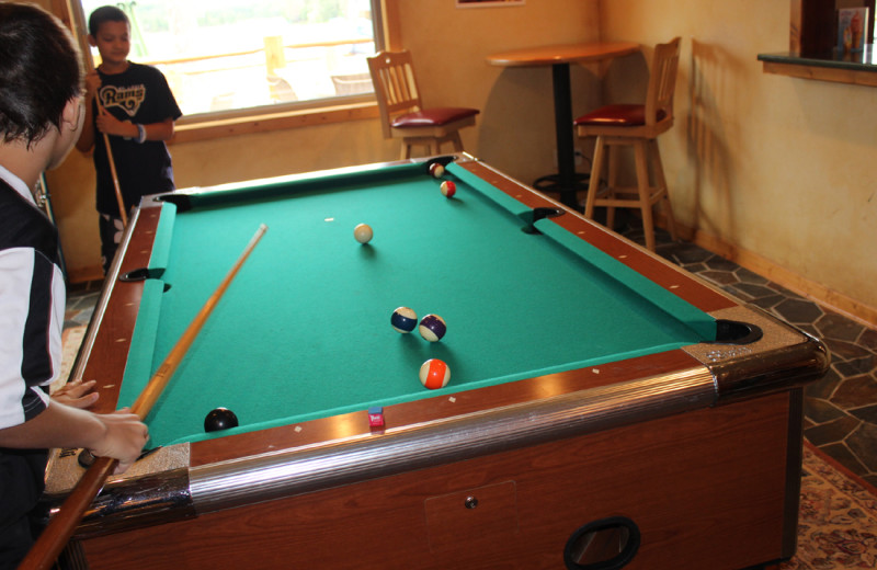 Billiard table at Big Sandy Lodge & Resort.