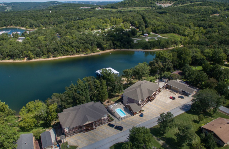 Aerial view of Vickery Resort On Table Rock Lake.