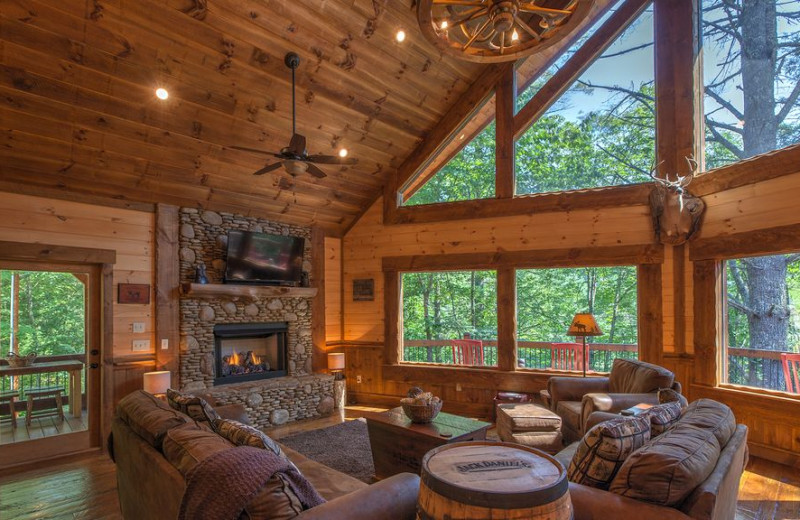 Rental living room at Cabin Rentals of Georgia.