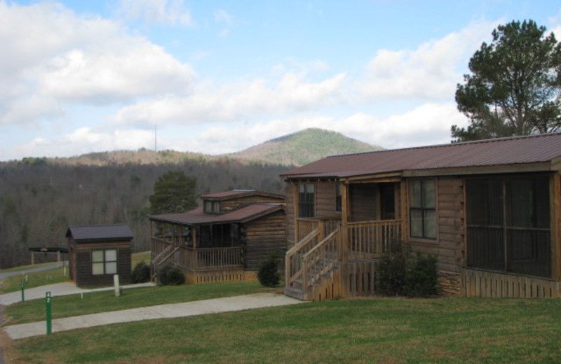 Cabin exterior at Copperhead Lodge.