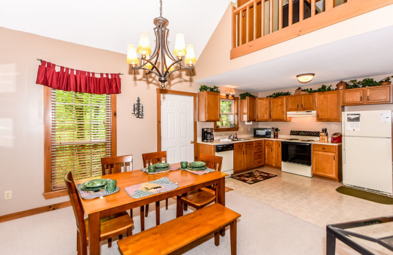 Cabin kitchen at Dogwood Cabins LLC.