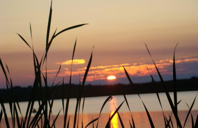 Sunset at Sandy Point Lodge.