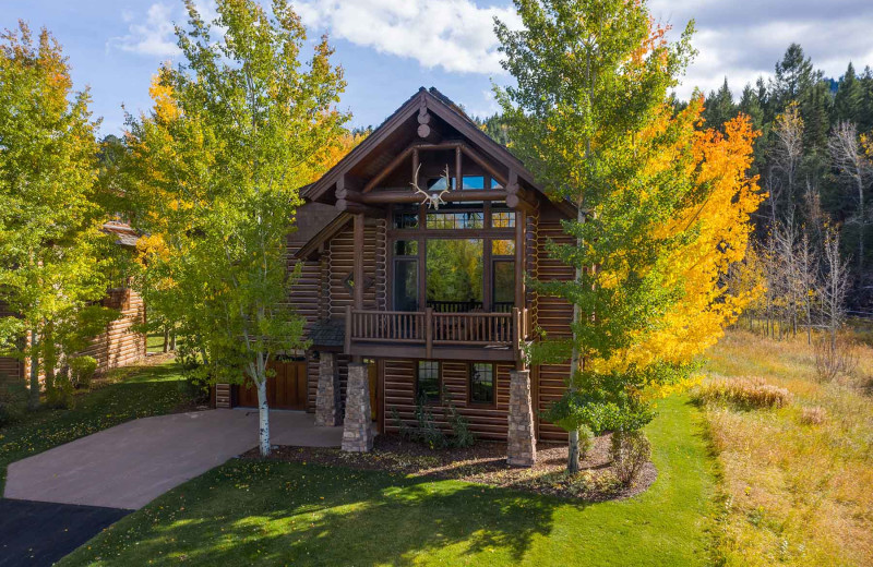 Cabin exterior at Teton Springs Lodge.