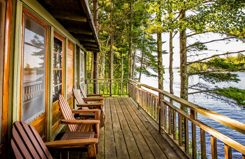 Cabin deck at Ludlow's Island Resort.