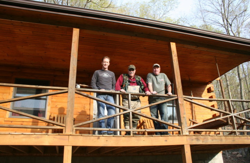 Cabin exterior at Harman's Luxury Log Cabins.