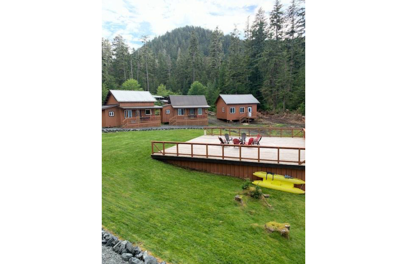 Cabins at Alaska's Big Salmon Lodge.