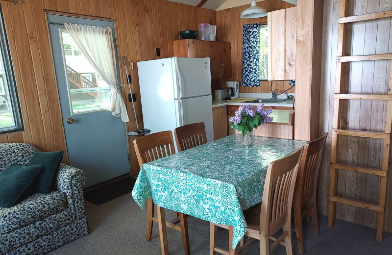 Cottage interior at Woodlawn Resort.