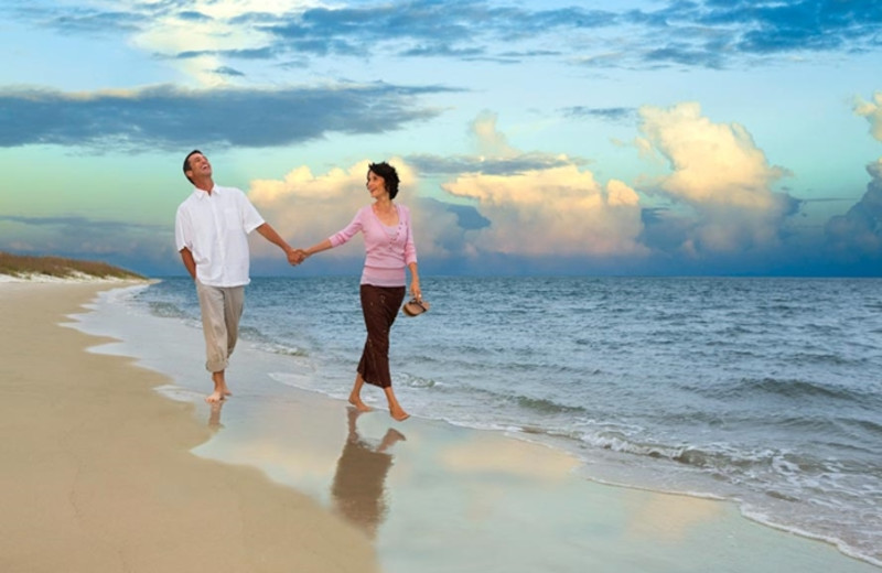 Romantic stroll on beach at The Villas of Amelia Island Plantation.