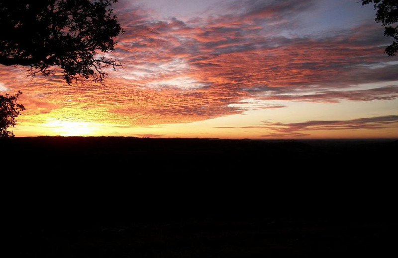 Sunset at Walnut Canyon Cabins.