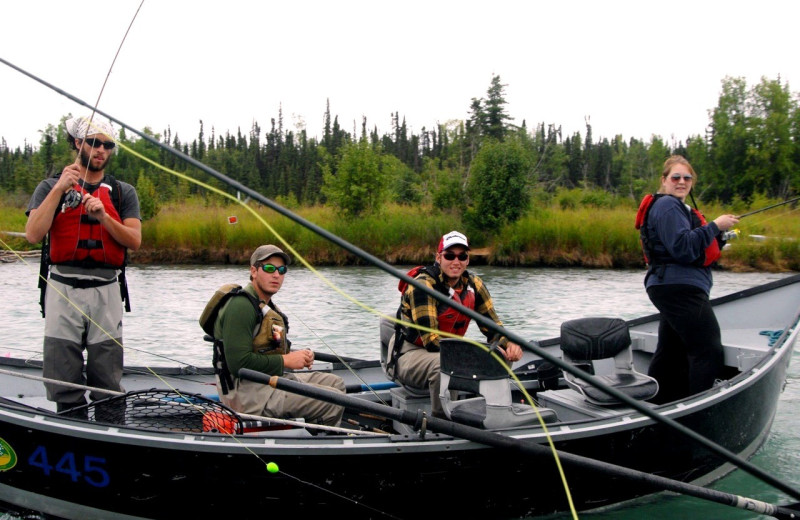 Fishing at Kenai River Drifter's Lodge.