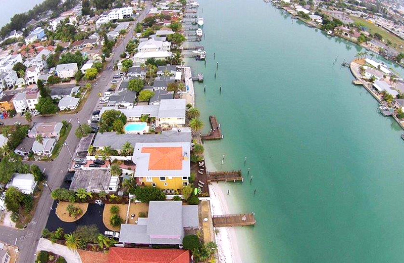 Aerial view of The Delacado on Sunset Beach.