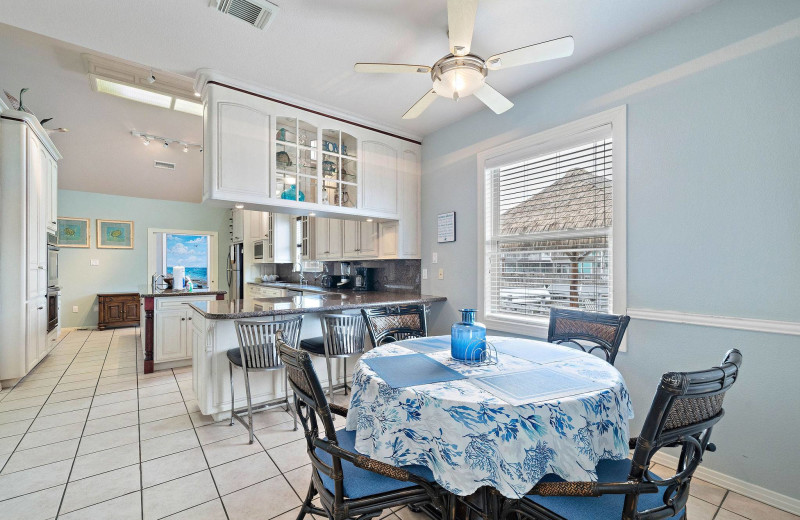 Rental kitchen at Gary Greene Vacation Rentals.