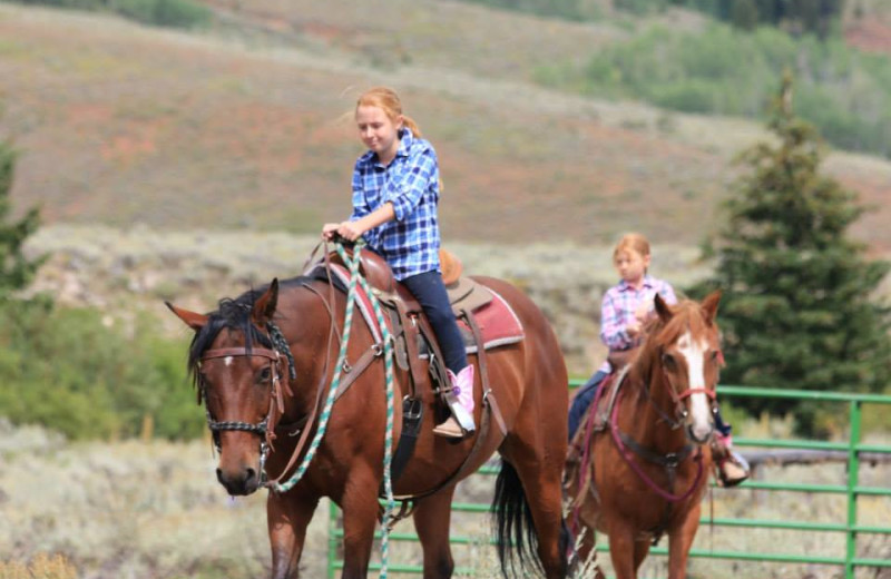 Horseback riding at Kendall Valley Lodge.