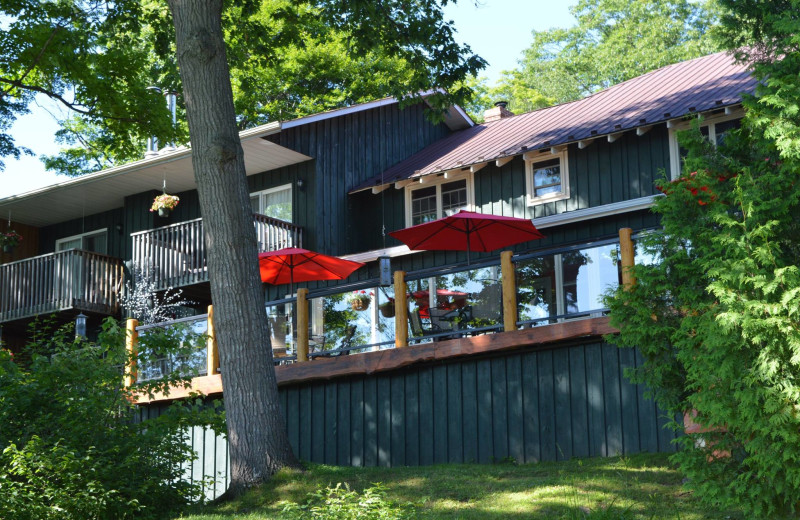 Exterior view of Heather Lodge patio. 