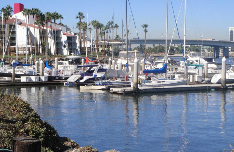 Boats at Footbridge Beach Motel.