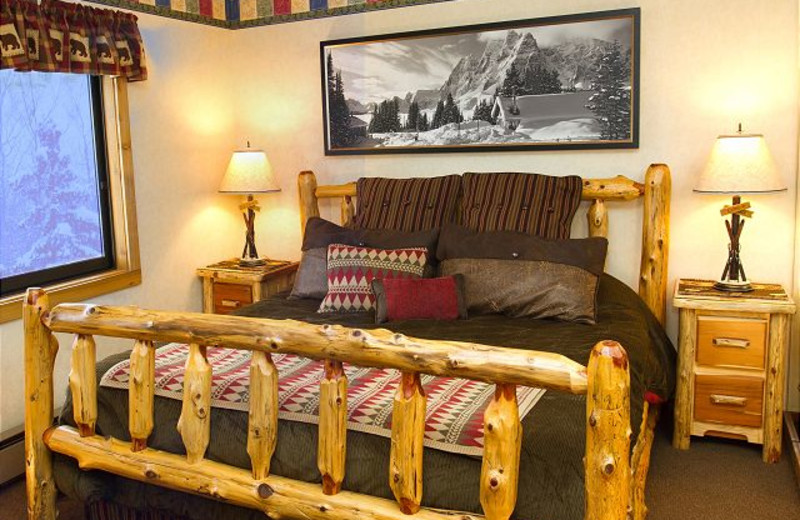 Rental bedroom at Big Powderhorn Mountain Resort.