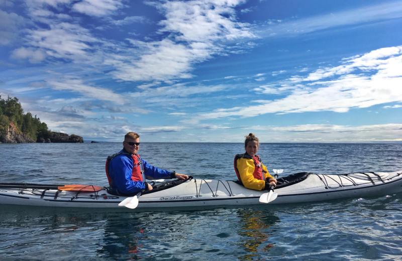 Kayaking at Temperance Landing on Lake Superior.