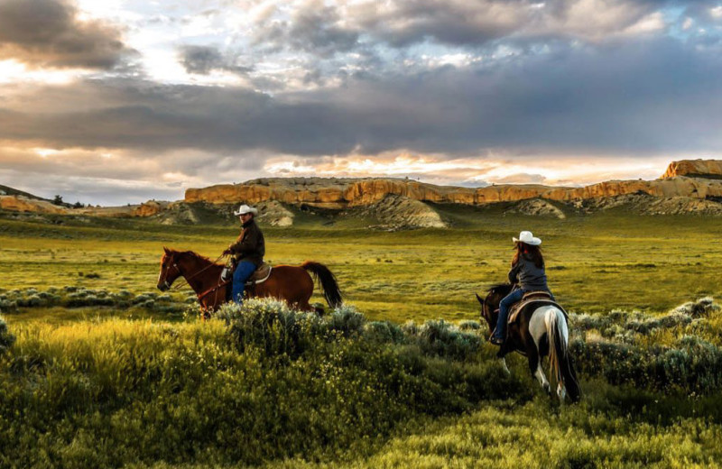 Horseback riding at Monster Lake.