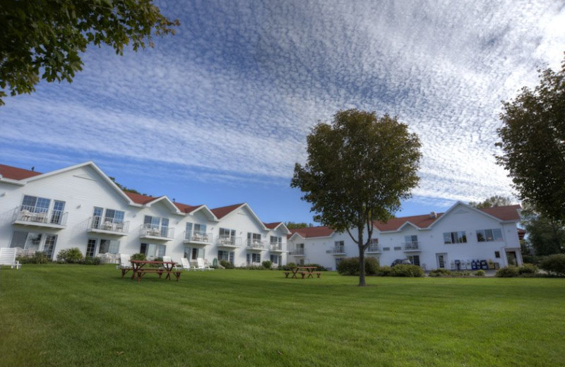 Exterior view of Ephraim Shores Resort and Restaurant.