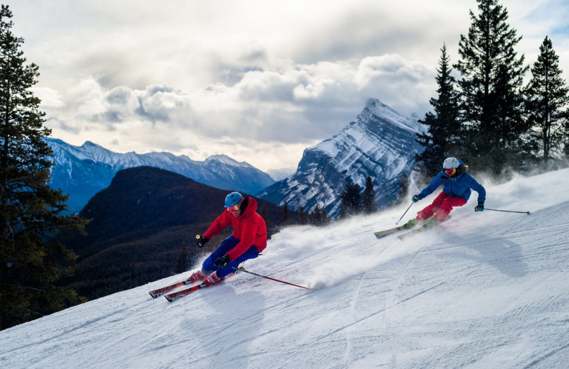 Skiing at The Fox Hotel & Suites in Banff.