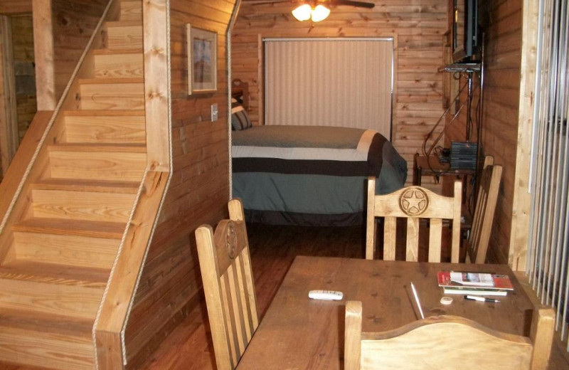 Cabin interior at Walnut Canyon Cabins.