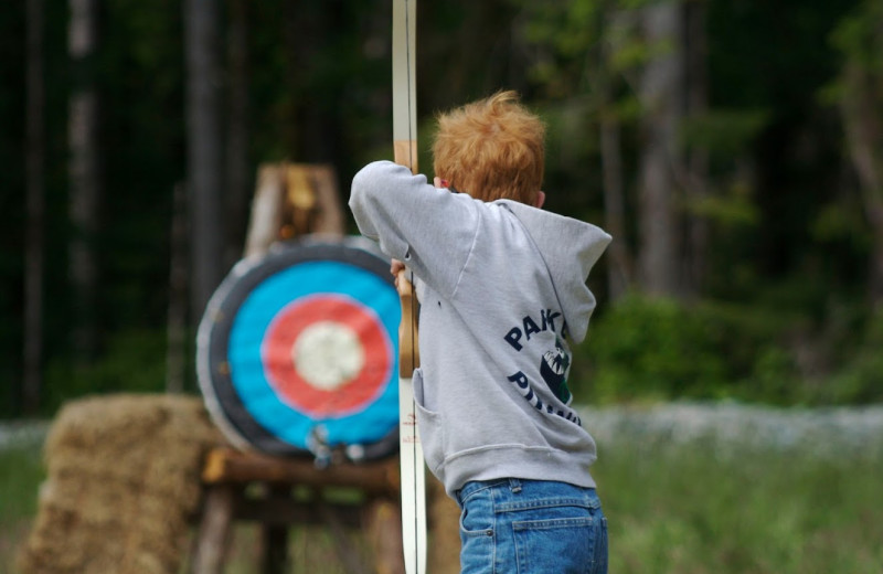 Archery practice at Clayoquot Wilderness Resort.