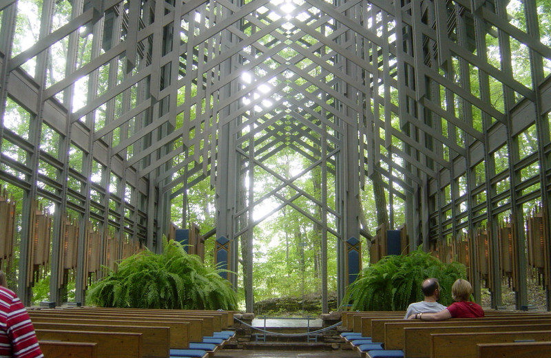 Thorncrown Chapel near Enchanted Forest Resort.