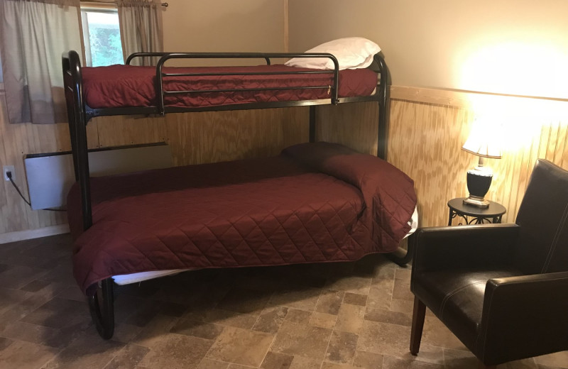 Guest room at Tanglewood Lodge.