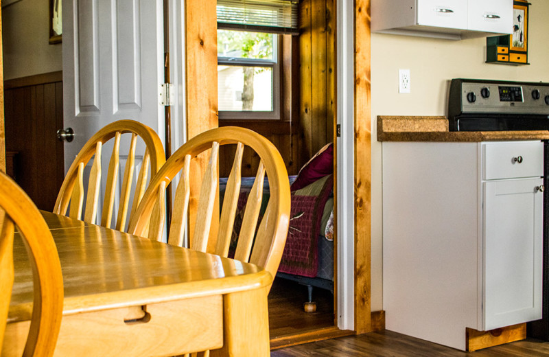 Cabin kitchen at Holly's Resort.