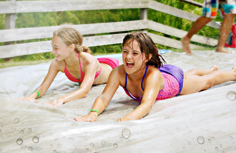 Outdoor summer activity: sliding 