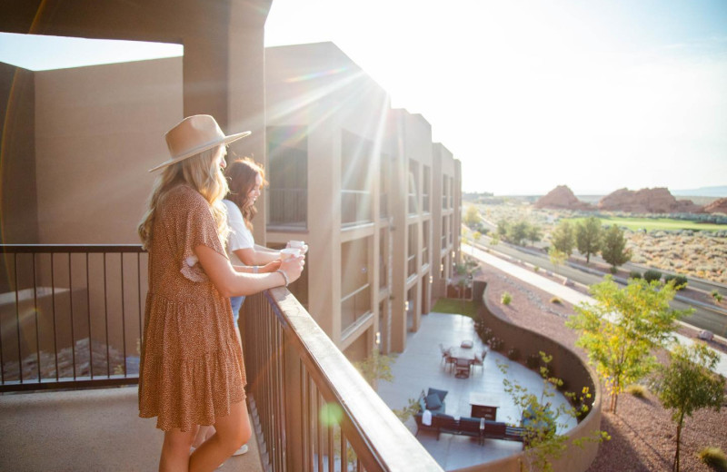 Guest balcony at Sand Hollow Resort.