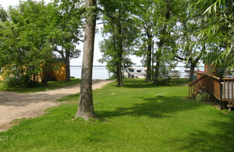 View from cabin deck at Wild Walleye Resort.