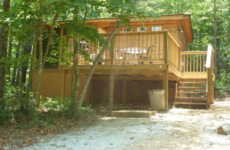 Cabin exterior at Mountain Rest Cabins and Campground.