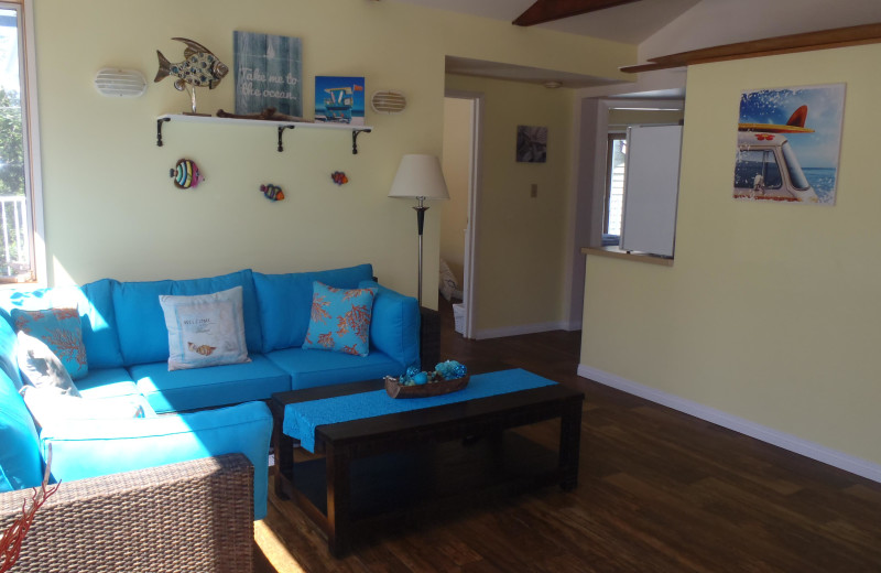 Living room at Tofino Lodge.