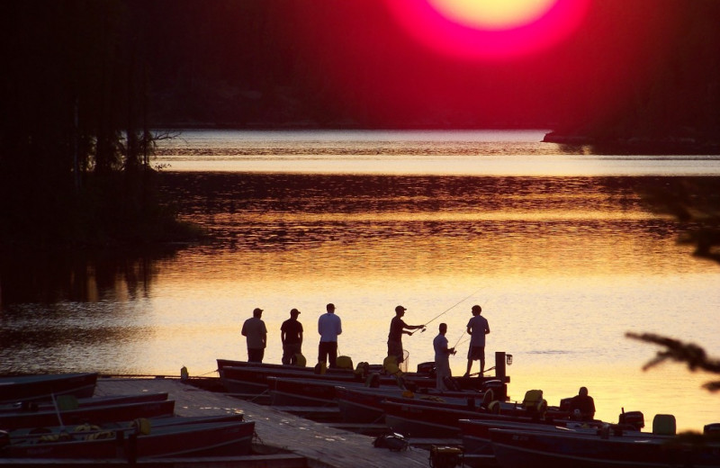 Fishing from the dock at Canada North Lodge