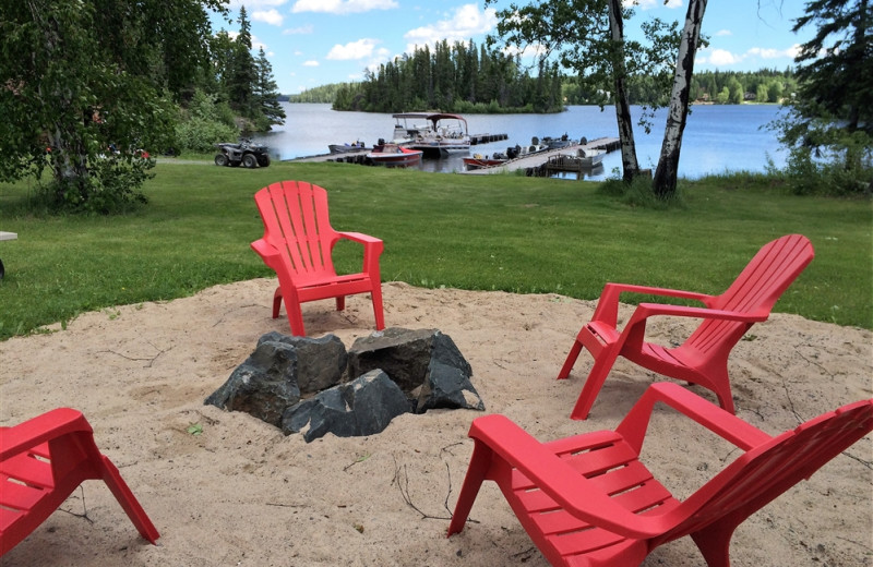 Bonfire at Bakers Narrows Lodge.