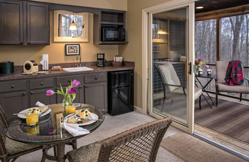 East croft guest kitchenette at Glenlaurel, A Scottish Inn & Cottages.