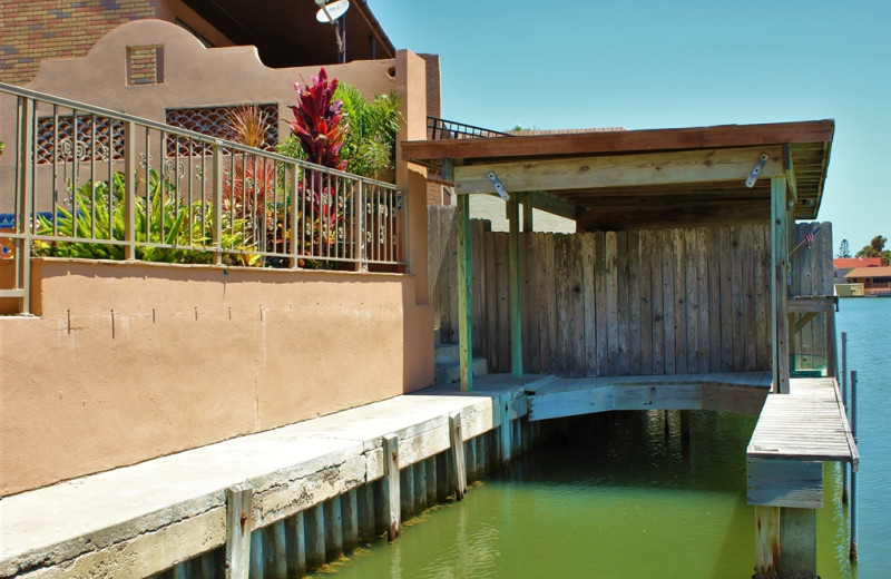 Rental dock at Padre Getaways.