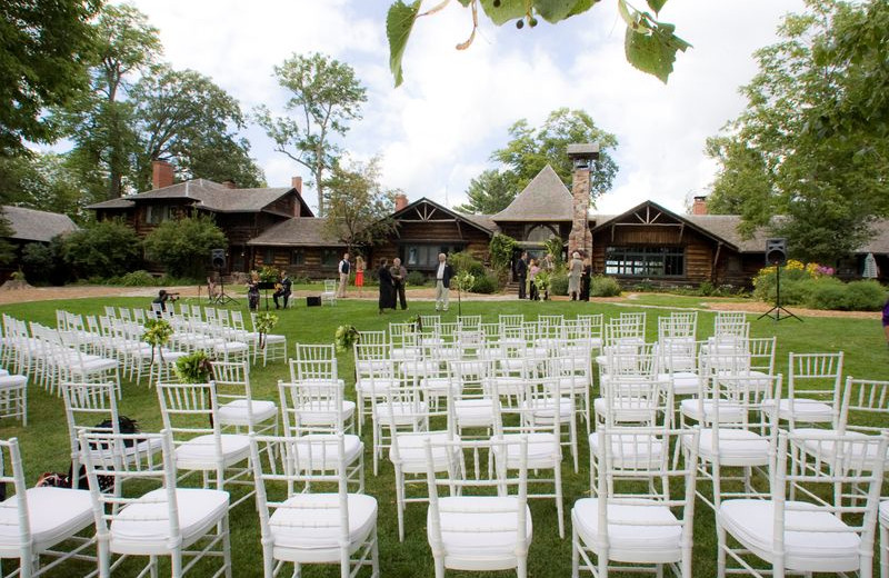 Wedding ceremony at Stout's Island Lodge.