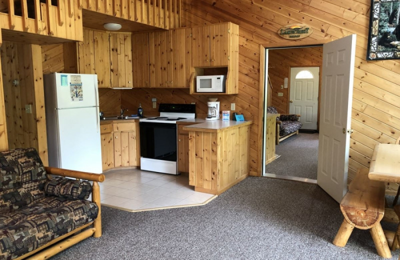 Cabin kitchen at Lakecrest Resort.