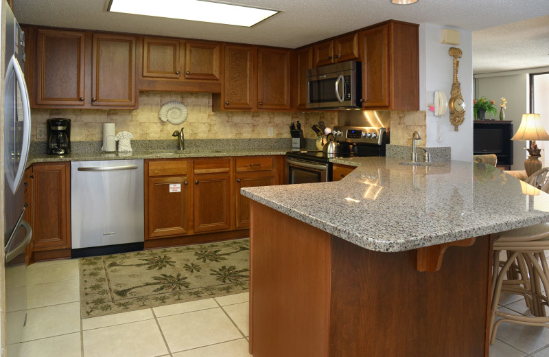 Guest kitchen at Nautilus Condominiums.