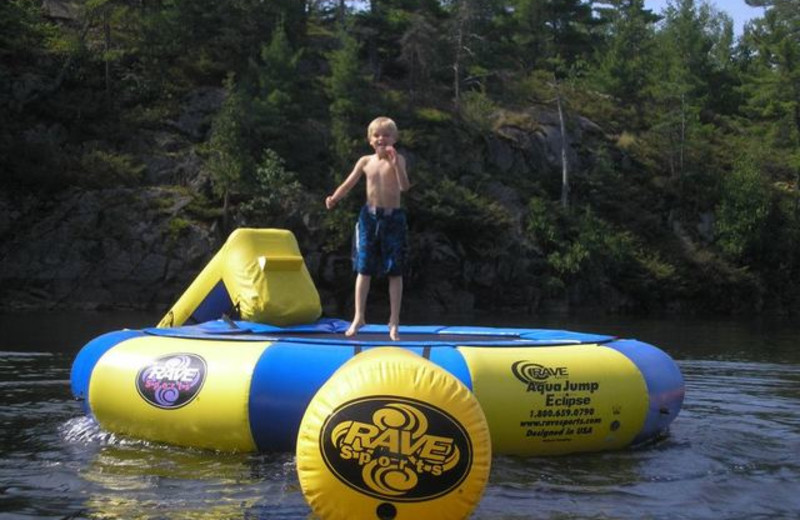 Water trampoline at Pleasant Cove Resort.