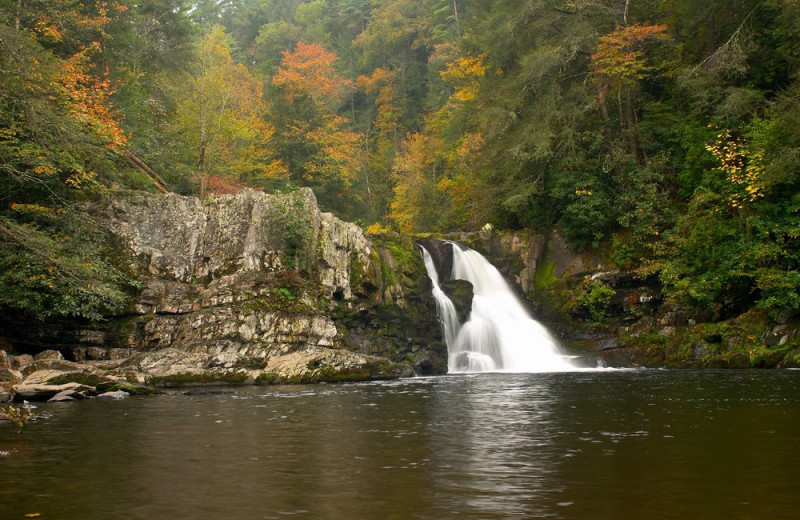 Waterfall at Alpine Mountain Chalet.